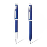 Sheaffer 100 Ballpoint Pen & Rollerball Pen Gift Set - Blue Lacquer Chrome Trim - Picture 1